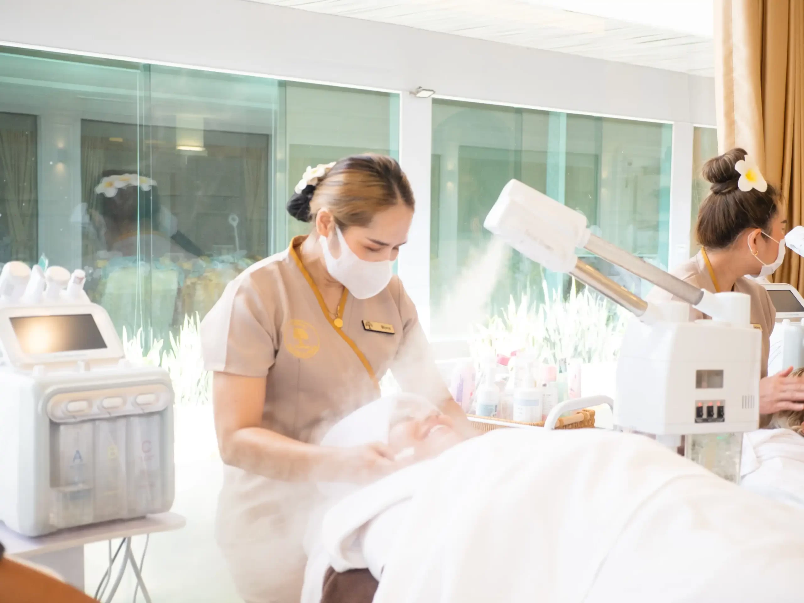Clean air-conditioned massage room