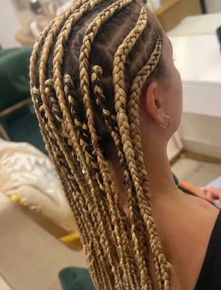 Blonde & Brown Cornrows