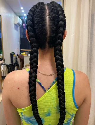 Two Black Dutch Braids